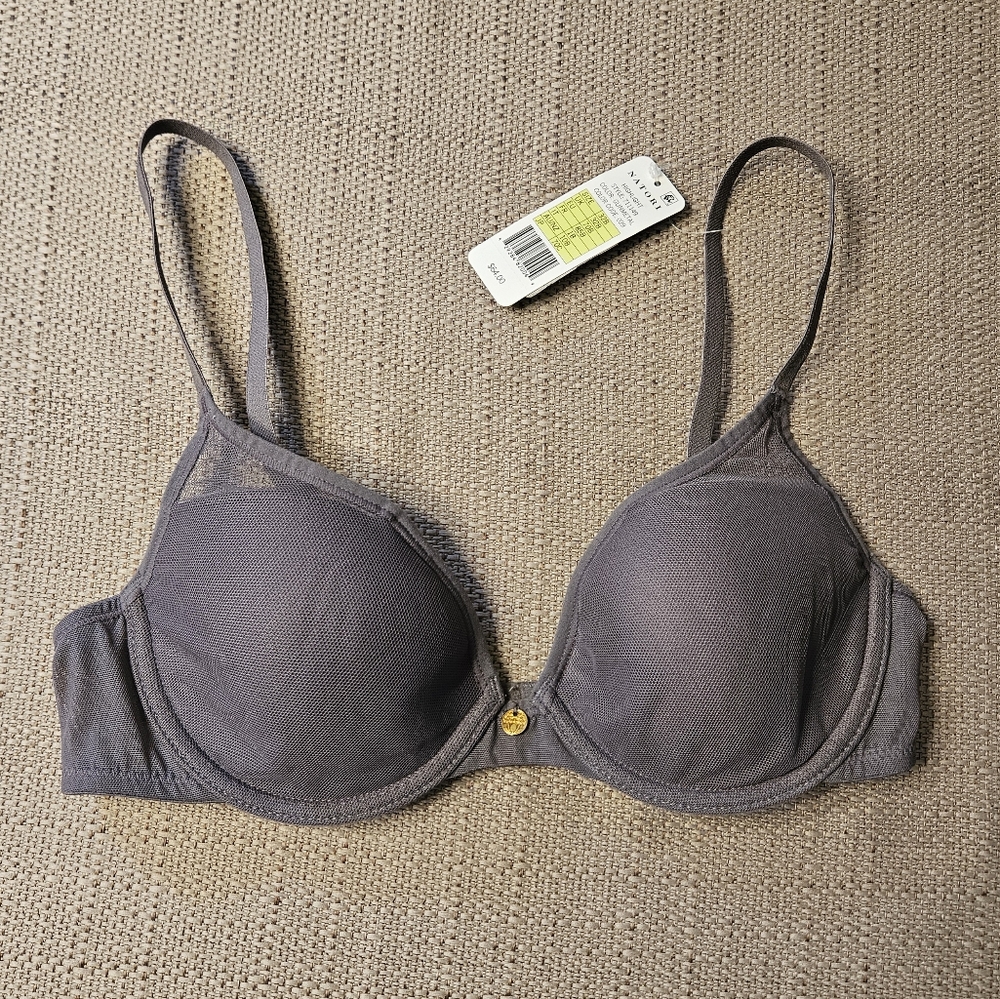 NWT Natori Highlight Underwire Bra Gunmetal 32B
